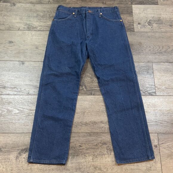 Vintage 70s/80s Wrangler Denim Blue Jeans Cowboy Cut Made in USA 13MWZ Sz 35x30 - Picture 1 of 12